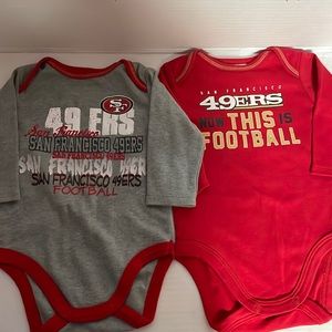 Set of 2 (0-3 Months) San Francisco 49ers Long Sleeved Onesies